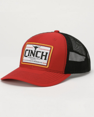 Men s Cinch Trading Company Trucker Cap - Red and Black