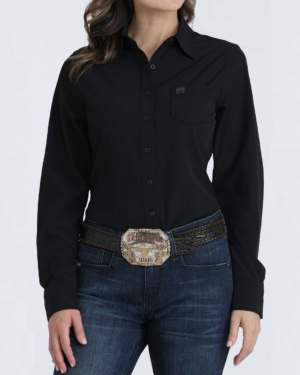 Women Solid Arenaflex Button-Down Western Shirt