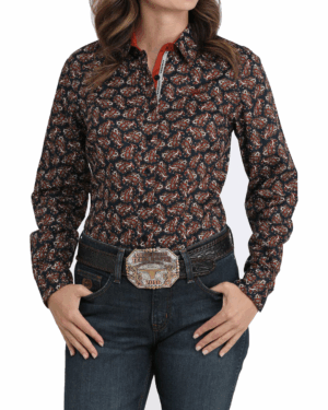 Women Arena Fit Button-Down Western Shirt