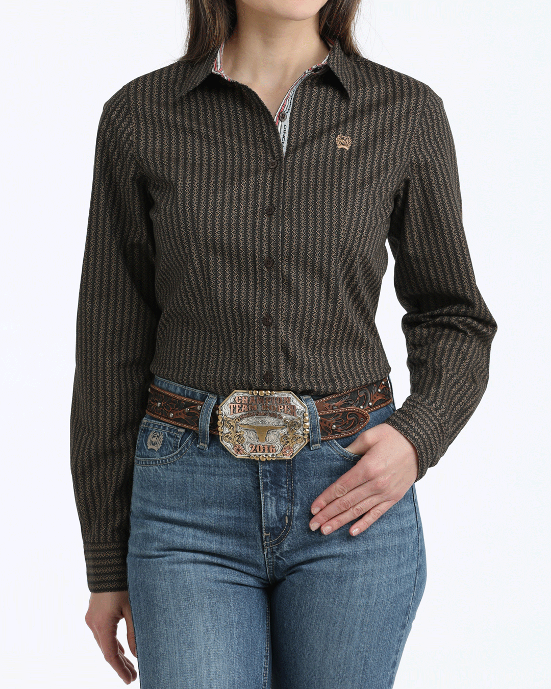 Women Arena Fit Button-Down Western Shirt