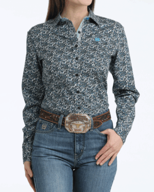 Women Arena Fit Button-Down Western Shirt