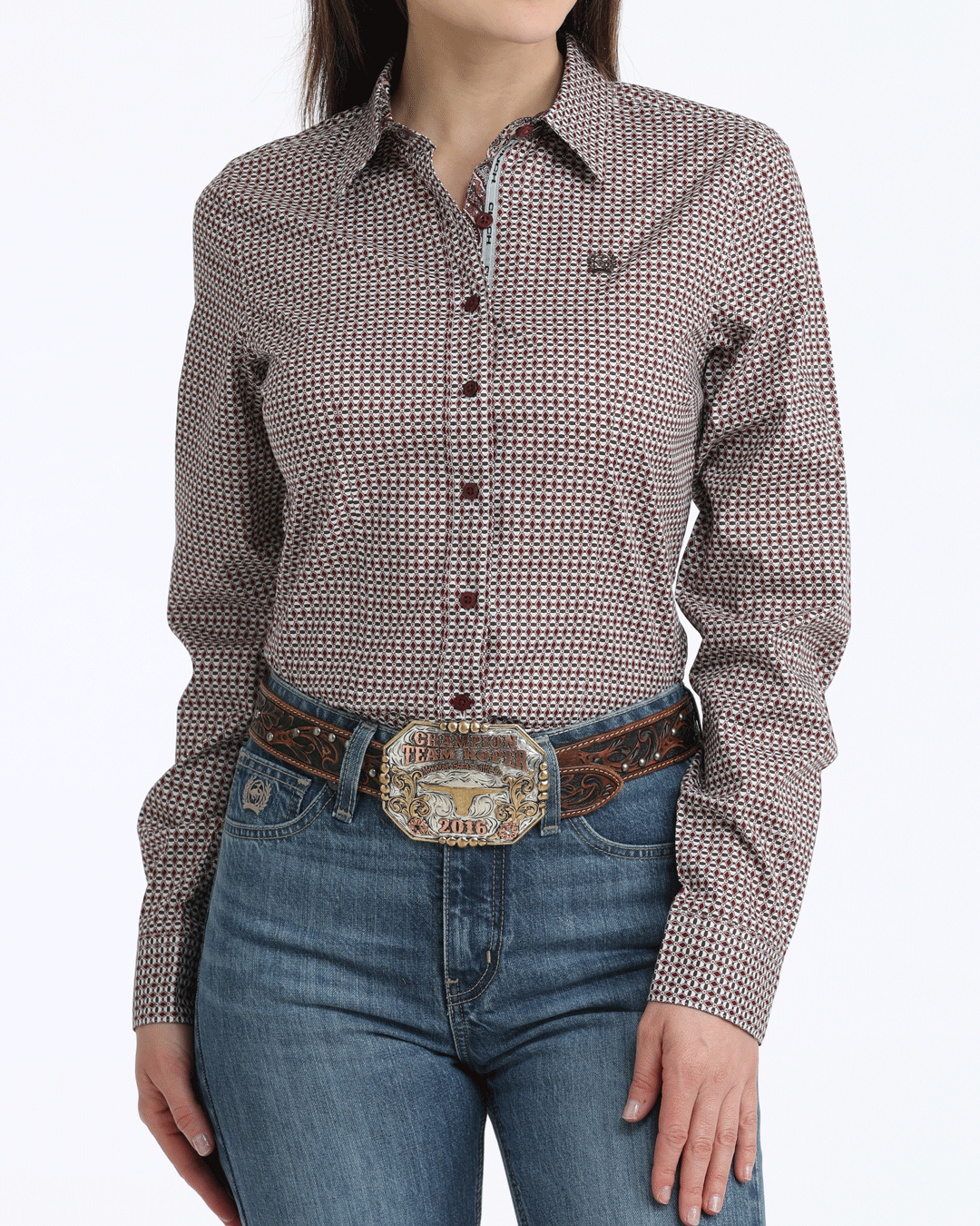 Women Arena Fit Button-Down Western Shirt