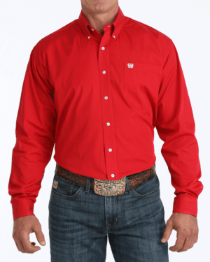 Men s Solid Classic Fit Button-Down Western Shirt
