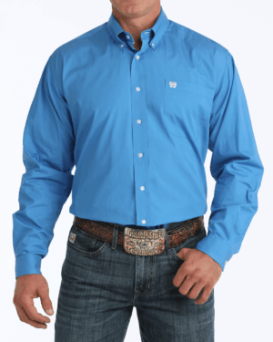 Men s Solid Classic Fit Button-Down Western Shirt
