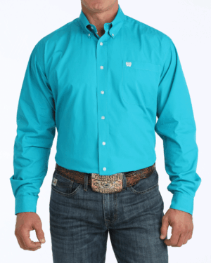 Men s Solid Classic Fit Button-Down Western Shirt