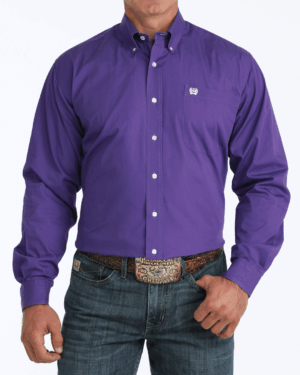 Men s Solid Classic Fit Western Button-Down Shirt