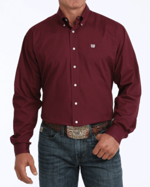 Men s Solid Classic Fit Button-Down Western Shirt