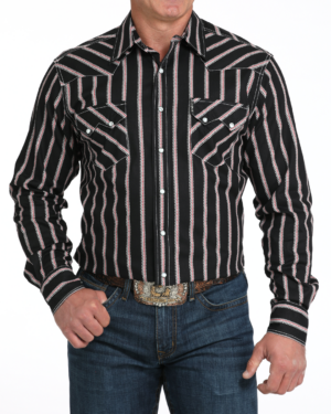 Men Modern Fit Snap Front Western Shirt