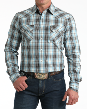 Men Modern Fit Snap Front Western Shirt