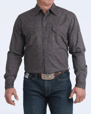Men Modern Fit Snap Front Western Shirt