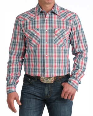 Men Modern Fit Snap Front Western Shirt