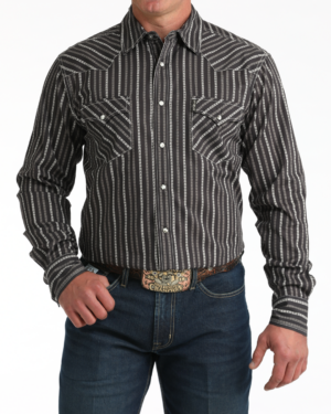 Men Modern Fit Snap Front Western Shirt