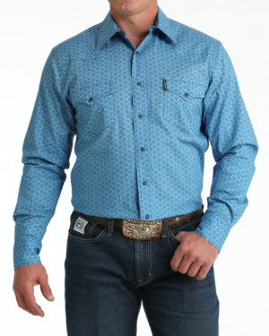 Men Modern Fit Snap Front Western Shirt