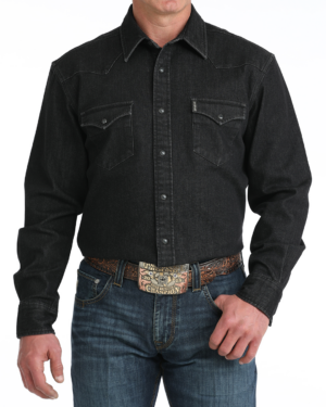 Men Modern Fit Snap Front Western Shirt