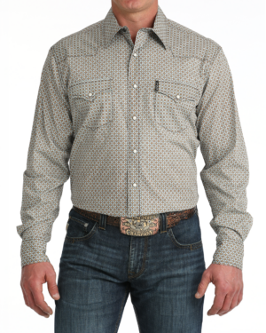 Men Modern Fit Snap Front Western Shirt