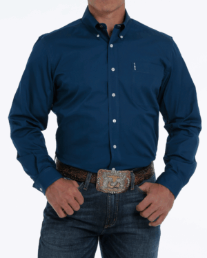 Men s Solid Modern Fit Button-Down Western Shirt