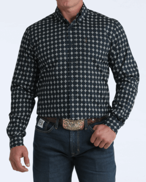 Men Modern Fit Button-Down Western Shirt