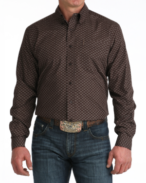 Men Modern Fit Button-Down Western Shirt
