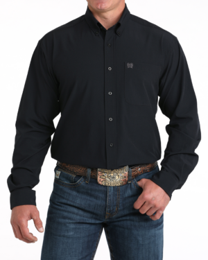 Men Solid Arenaflex Button-Down Western Shirt