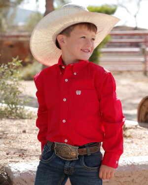 Boy s Solid Button-Down Western Shirt