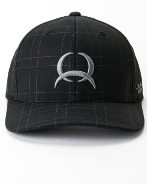 Men s Fitted Flexfit Lead Don t Follow Cap with Tech Logo - Black Plaid